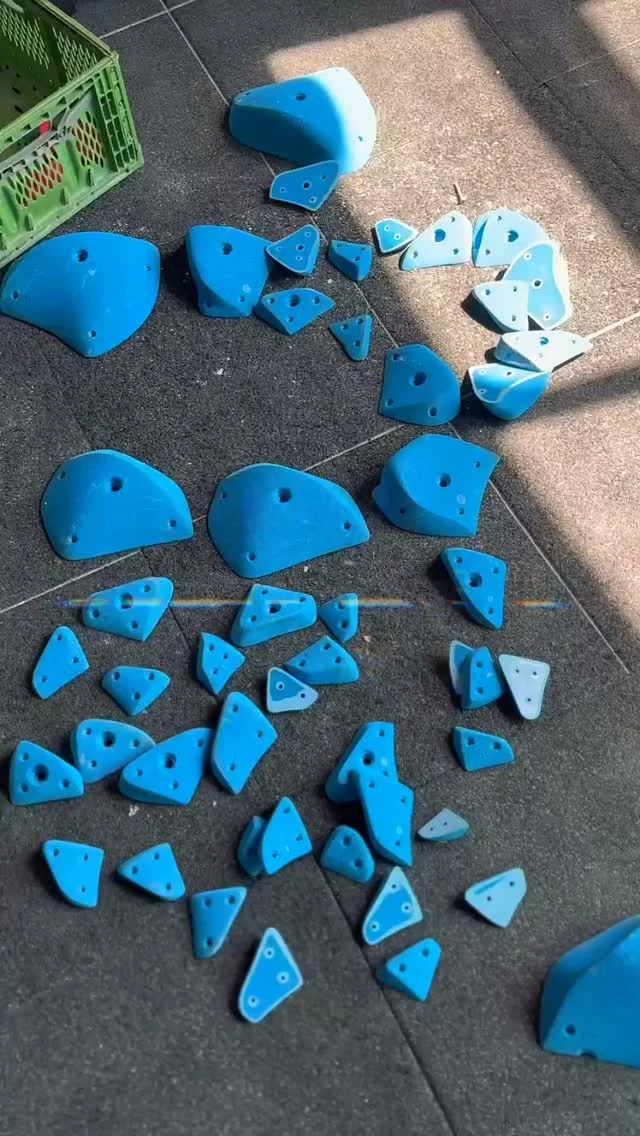 Shiny new Comp Wall set with shiny new holds!